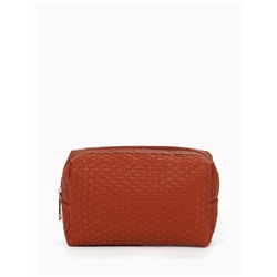 Косметичка универсальная, искусственная кожа, на молнии, коричневая