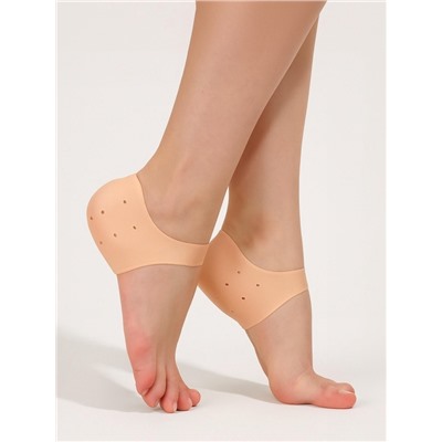 Напяточники для педикюра, силиконовые, с перфорацией, универсальный размер, 10×10.5 см, бежевые