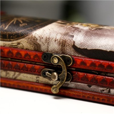 Шкатулка-купюрница «Карта», дерево, 5.5×17.5×8 см, МИКС