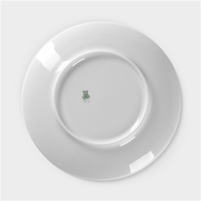 Тарелка Добрушский завод «Волк», d=20 см, фарфор, белая