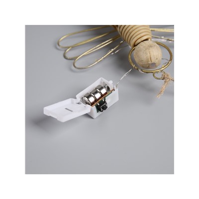 Светодиодная фигура подвесная «Ангел», 14×11×5 см, 10 LED, от батареек AG13×3, свечение тёплое белое