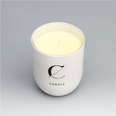 Свеча ароматическая Home Fragrance, ирис и сладости, белая, 7×8 см