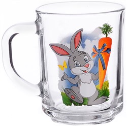 335-Д-2 Кружка для чая 200мл"Зайцы мультяшки"(х12)