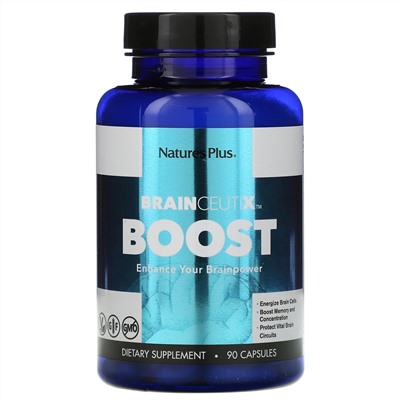 Nature's Plus, Brainceutix, стимулятор, 90 капсул
