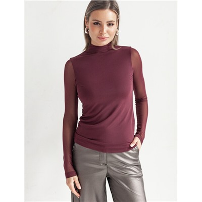 Водолазка с прозрачными рукавами