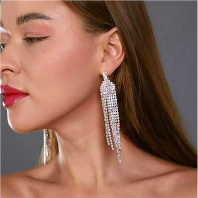 Серьги "Вечерние" цвет белый, камень перламутровый, арт. 706.554