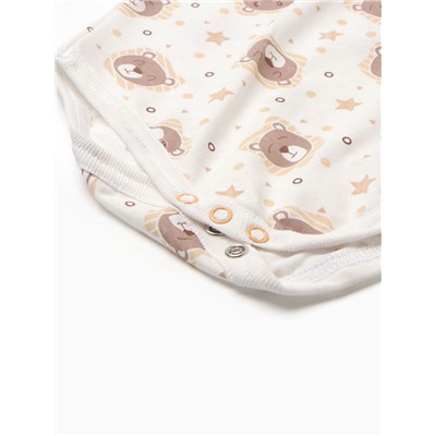 Комплект для новорожденного (боди/штанишки) «Львята», цвет молочный, рост 68 см