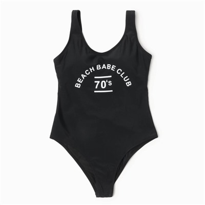 Купальник женский слитный с открытой спиной MINAKU, с принтом, размер 48, чёрный