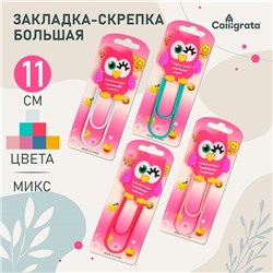 Закладка-скрепка большая «Сова», 11 см, МИКС