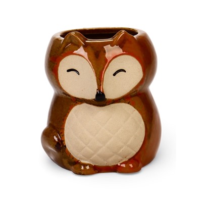 Декоративный горшок для цветов «Лисичка рыжая», керамический, 300 мл, 8×7.5×9.5 см, оранжевый