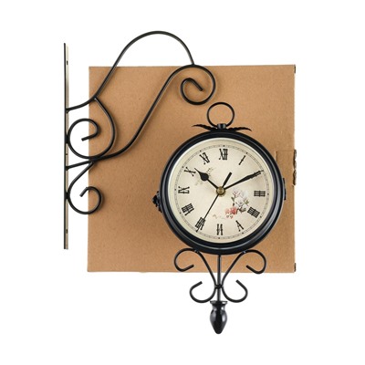 Часы настенные интерьерные «Весенние», двусторонние, на подвесе, плавный ход, 30×48 см, циферблат d=17 см, от батареек 2хАА