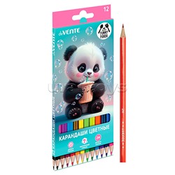 Карандаши цветные 12 цв. "Yummy Panda" 2М, диаметр грифеля 2,8 мм, шестигранные, в картонной коробке