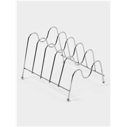 УЦЕНКА Подставка для крышек Доляна, 22.5×19.5×15.5 см, на 5 предметов, цвет хром