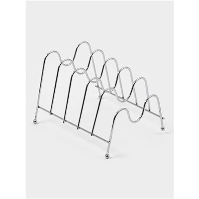 УЦЕНКА Подставка для крышек Доляна, 22.5×19.5×15.5 см, на 5 предметов, цвет хром