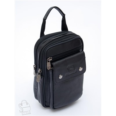 Сумка мужская кожаная 3131 black Fuzhiniao