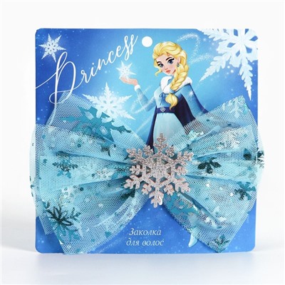 Бант заколка для волос новогодняя Princess, 11,5 х 11 см