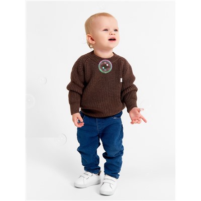 Джемпер вязаный Крошка Я, рост 68-74 см, коричневый