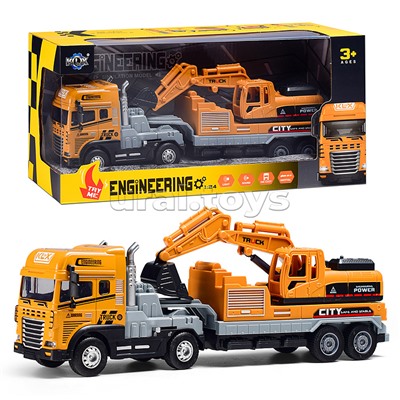 Машина "Экскаватор" 1:24 (свет,звук) в коробке