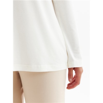 Пижама женская (лонгслив, брюки) MINAKU: Home collection, размер 48, цвет экрю, тёмно-бежевый