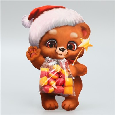 Пакет под сладости новогодний «Мишка», 11×6 см