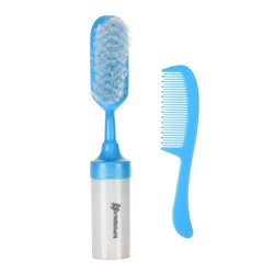 Расчёска детская, щётка для волос в наборе с погремушкой Крошка Я «Малыш», 2 шт., голубой, МИКС