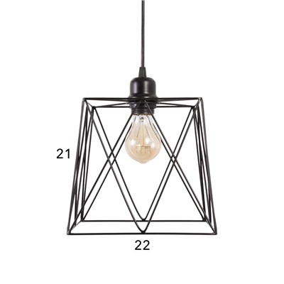 Светильник подвесной 1117/1, E27, 40 Вт, 22.5×70 см, чёрный