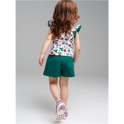 Комплект детский трикотажный для девочек: фуфайка (футболка), шорты