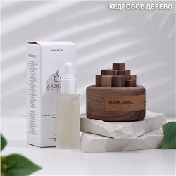 Деревянный диффузор "Hantt Aroma", кедровое дерево, с эфирным маслом 10 мл, в коробке