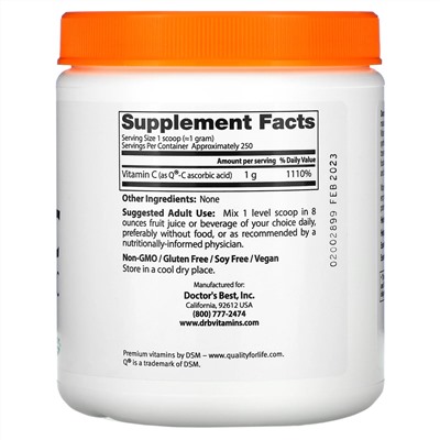 Doctor's Best, Витамин C в порошке, с Quali-C, 8,8 унции (250 г)