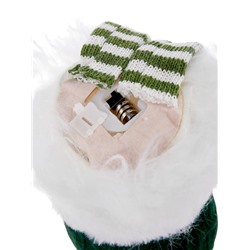 Фигура текстиль «Гном зеленая шапочка» 33 см, 1 LED, от батареек AG10×3, свечение тёплое белое