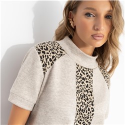 Водолазка с леопардовым принтом, Фирменное приветствие (бежевая)