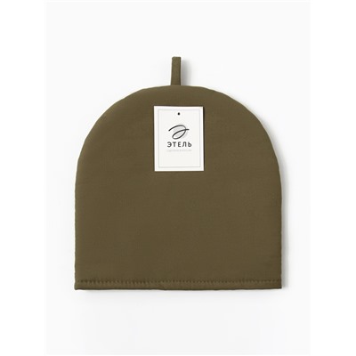 Грелка на чайник Этель Kitchen, 28×28 см, 100% хлопок, саржа 220 г/м², зелёная