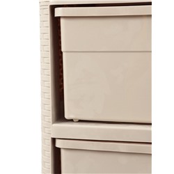 УЦЕНКА Комод 4-х секционный 37.5×36×83 см «Плетенка», цвет слоновая кость