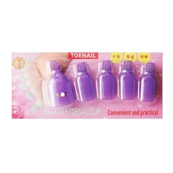Nail Art Зажим-прищепка педикюрная для снятия искусственных покрытий/фиолетовые (5шт/уп.) 9768