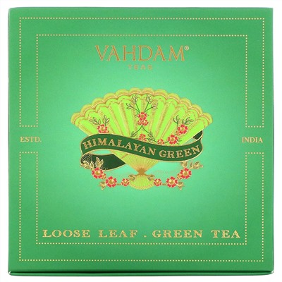 Vahdam Teas, рассыпной зеленый чай, подарочный набор гималайского зеленого чая, 1 жестяная коробка