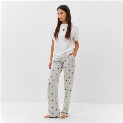 Пижама новогодняя женская (футболка, брюки) KAFTAN «Елки», размер 52-54