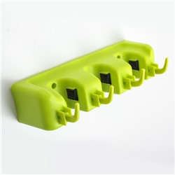 Держатель для уборочного инвентаря с крючками, 26×6×9 см, МИКС