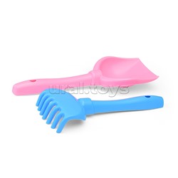 Набор Disney «Русалочка» №4: ведро с наклейкой, ситечко "Солнышко", лопатка №5, грабельки №5, формочки (Ариэль + морской конёк), лейка №10