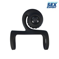 Черная вибронасадка на пенис Sex Expert