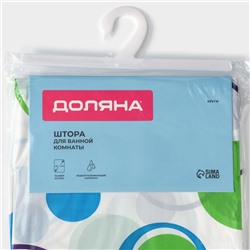 Штора для ванной Доляна «Круги», 180×180 см, PEVA