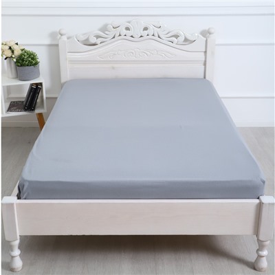 Простыня на резинке 1.5-спальная «Атра», 140×200+20 серая, бязь