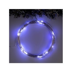 Гирлянда «Нить» 5 м роса, IP20, серебристая нить, 50 LED, мерцание всех светодиодов, батарейки AAх3 (нет в комплекте), свечение белое