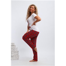 Пижама женская П154 новый год (Красный,белый)