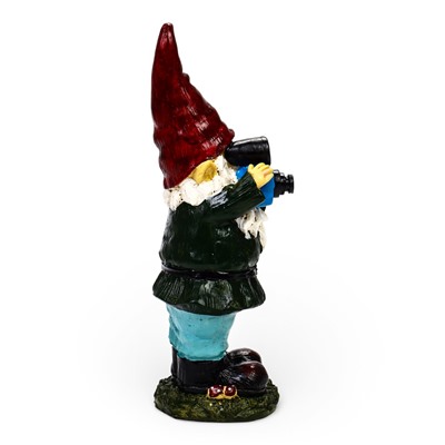 Садовая фигура из полистоуна «Гном фотограф», 10×10×27 см