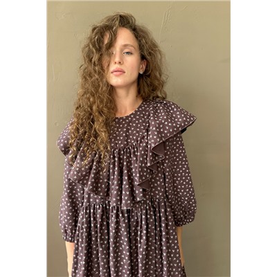 Платье женское  STREET074/04/Вишневый, белый