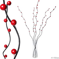 Сухоцвет набор 5 штук 150 см шарики красные / 88-2 / 140361