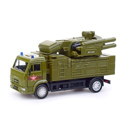 Машина металл Kamaz Армия России 15 см, (двер, подв. дет,свет-звук) инер, в коробке