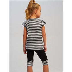 Комплект трикотажный для девочек: брюки (легинсы укороченные), фуфайка (футболка)