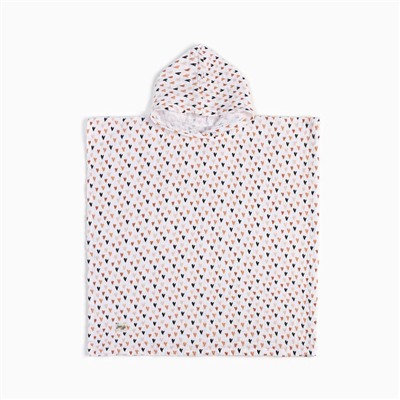 Полотенце - пончо детское муслиновое LoveLife «Сердечки», хлопок 100%