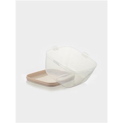 Тортовница с крышкой Альтернатива, 28.5×28.5×17.5 см, пластик, бежевая